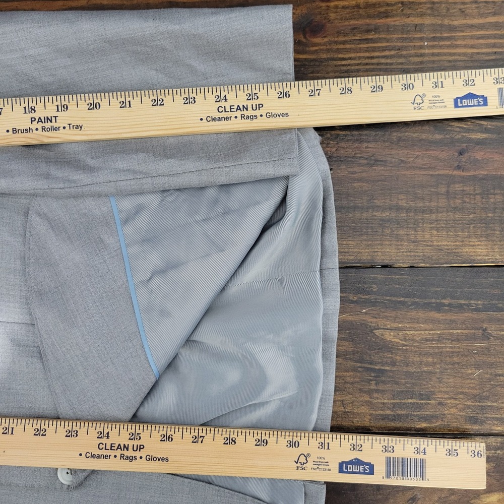Perry Ellis Men's Sport Coat Blazer Two Button Gray Herringbone Poly Blend 44R - Picture 5 of 15
